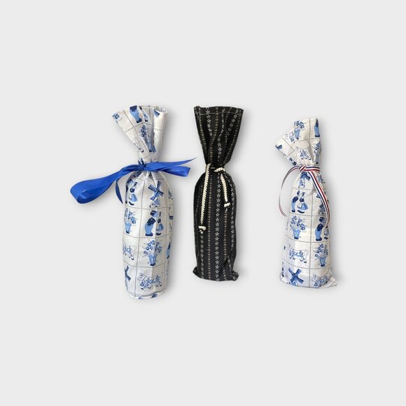 Dutch Heritage Bottle gift bag made from 'Jak' fabric - Picture 3 of 4